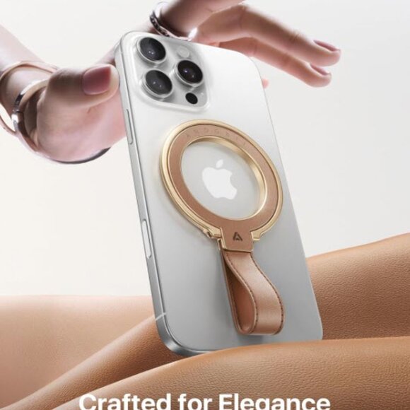 NEW Premium Leather Magnetic Phone Grip for MagSafe Adjustable Phone Ring - Picture 6 of 9
